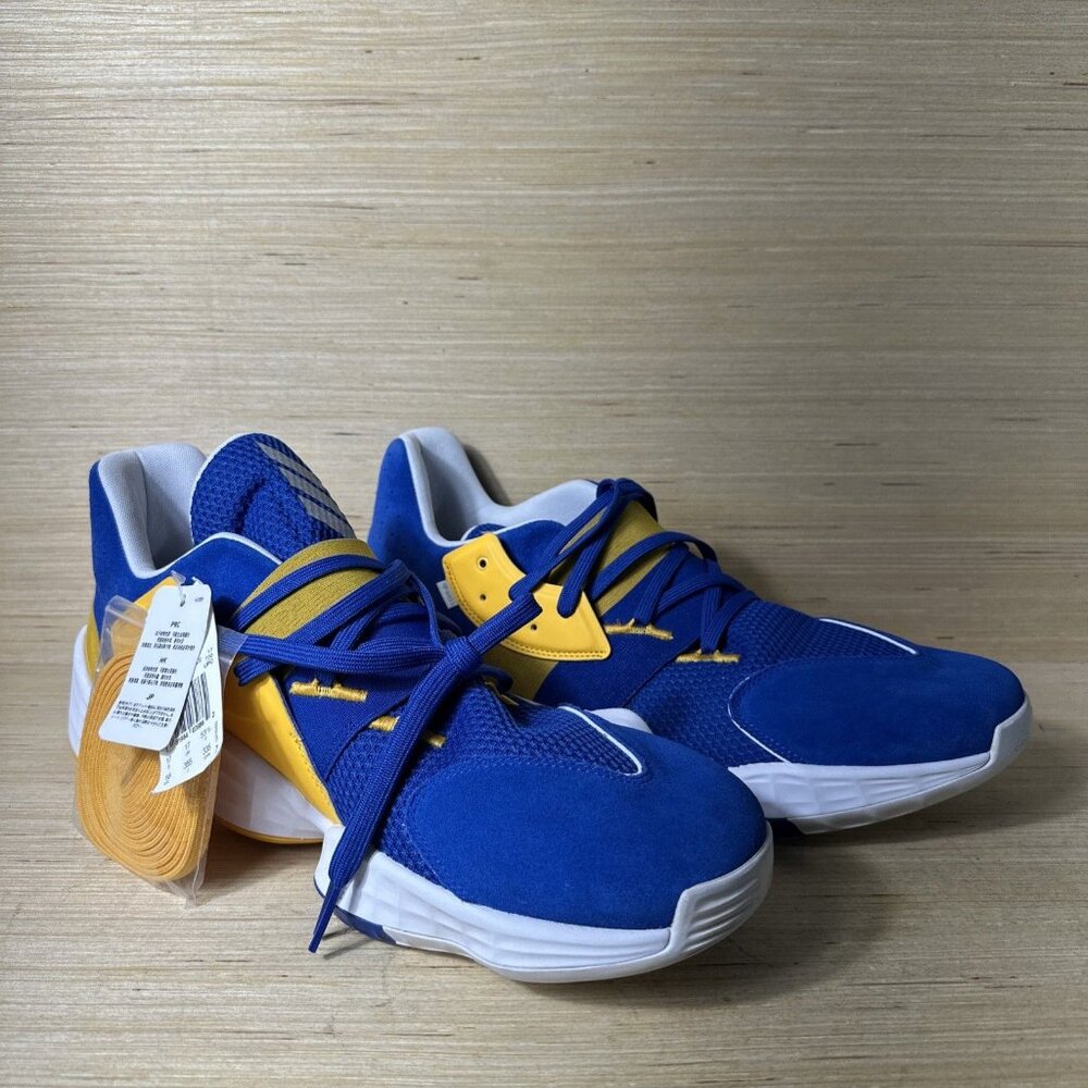 Adidas Harden Volume 4 GCA Mens Basketball Shoes Blue Yellow Size 18 - FW7497